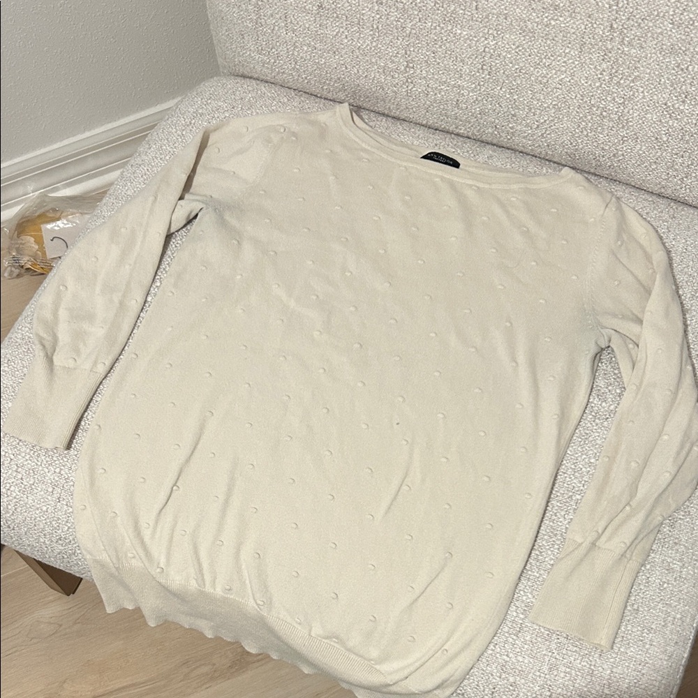 Ann Taylor Cream Textured Sweater